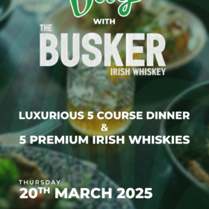 St Patrick Day with The Busker Irish whiskey.